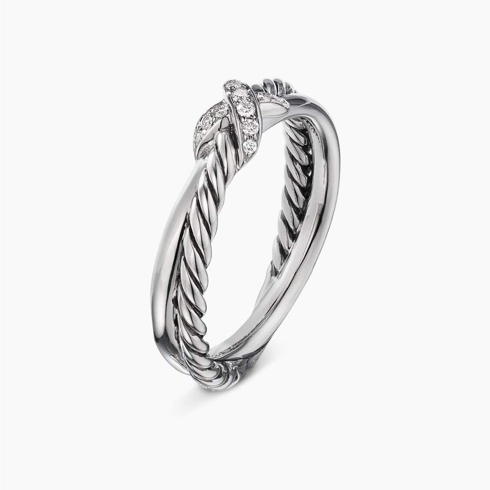 Petite X Ring
Sterling Silver with Diamonds, 4mm